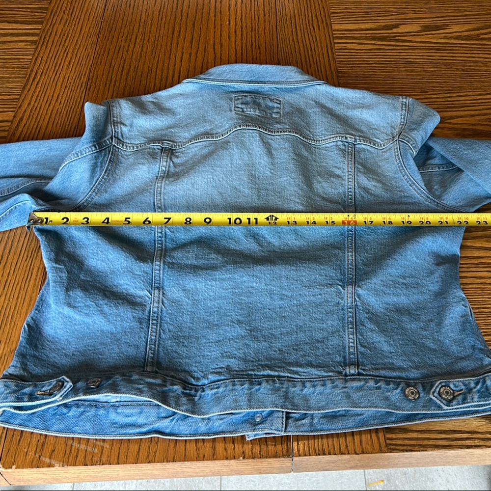 LOFT Casual Light Blue Jean Jacket Western Rivet Buttons - Picture 7 of 11